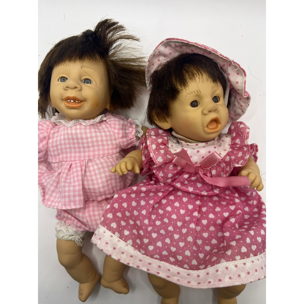 GiGo My Pals Dolls 9 Inch Lot of 2 Pink Gingham Heart Outfits Vintage Aesthetic